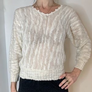 Vintage pearl v neck sweater